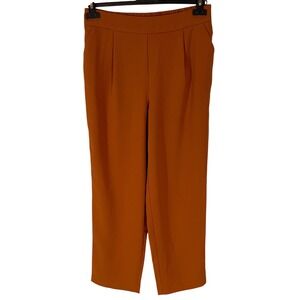 Skies Are Blue Burnt Orange Pleated High Rise Tapered Trousers Sz M 
Minimalist